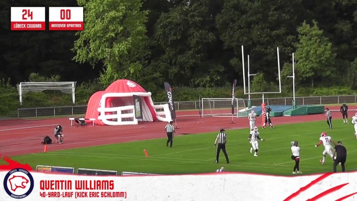 Highlights: Lübeck Cougars - Hannover Spartans (13. Juli 2019)